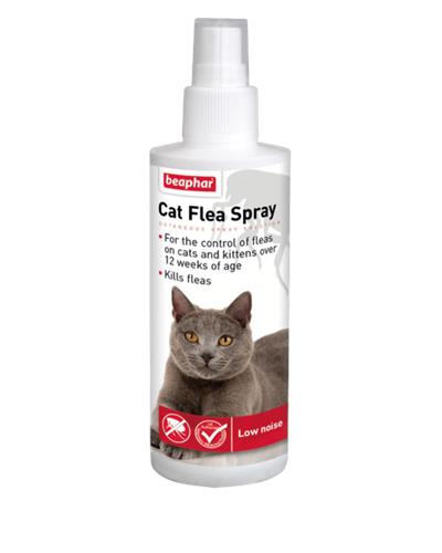 Bottle of beaphar cat flea spray
