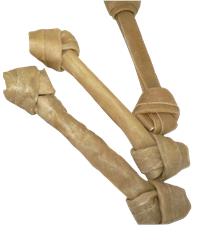 Knotted hide bone large