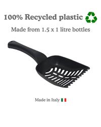 Black cat litter scoop - 100% recycled plastics 