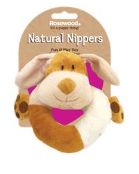 Natural nippers cuddle plush ring dog toy in packet 