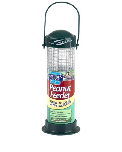 Hanging plastic wild bird peanut feeder