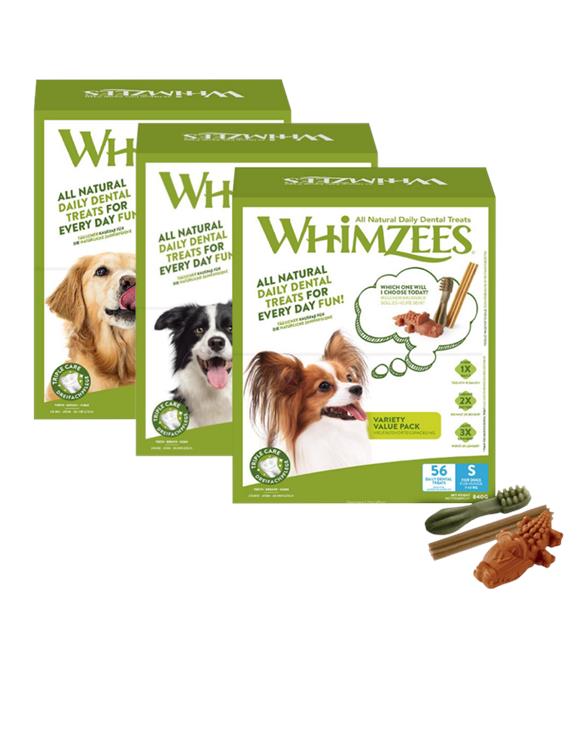 Whimzees variety box all three sizes