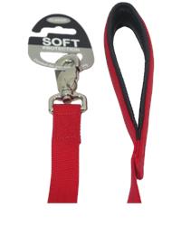 Soft protection dog lead red