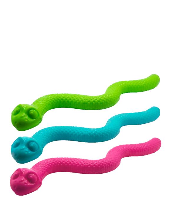 Large interactive snake dog toy in three colours