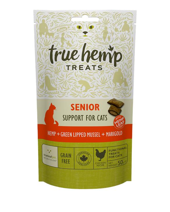 True Hemp senior cat treats packet 