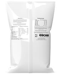 Back of OSCAR neutered cat food bag 