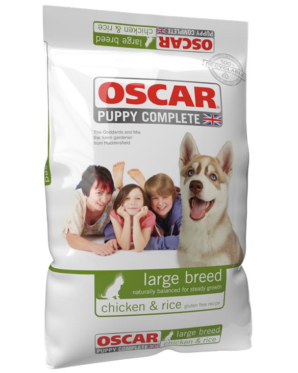 Bag of large breed gluten free puppy food