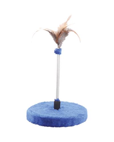 Blue interactive feather spring toy