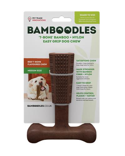Bamboodles t bone chew beef medium front