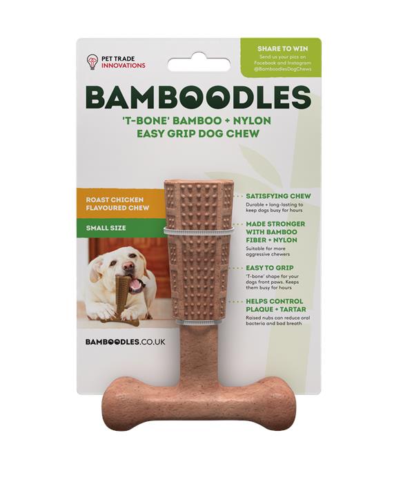 Bamboodles t bone chew chicken small front