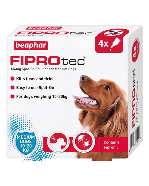 Fiprotec spot-on for medium dogs packaging - 4 Pipettes