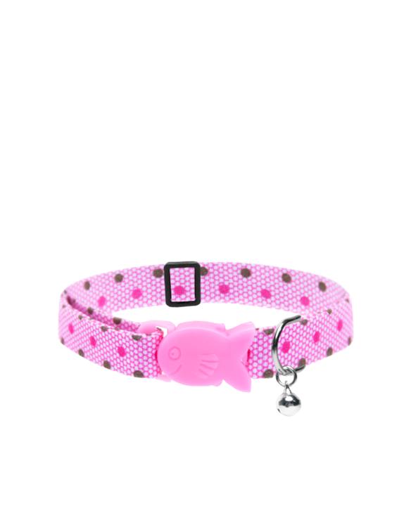 Dotty print safety collar for cats pink