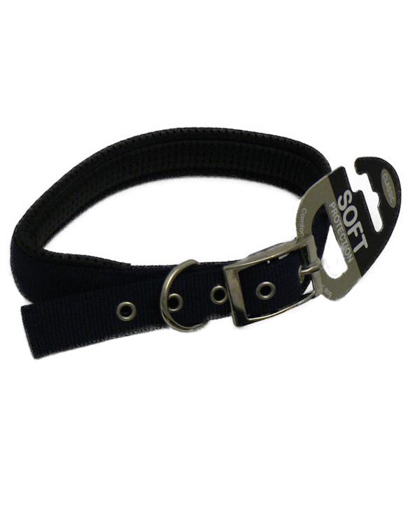 Soft protection collar for dogs in black 