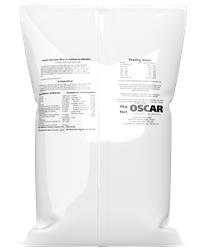 Rear 4kg bag of OSCAR adult cat care rich in salmon & chicken