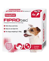 Fiprotec spot-on for small dogs packaging - 4 Pipettes