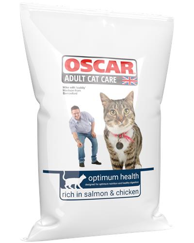 4kg Bag of OSCAR adult cat care rich in salmon & chicken