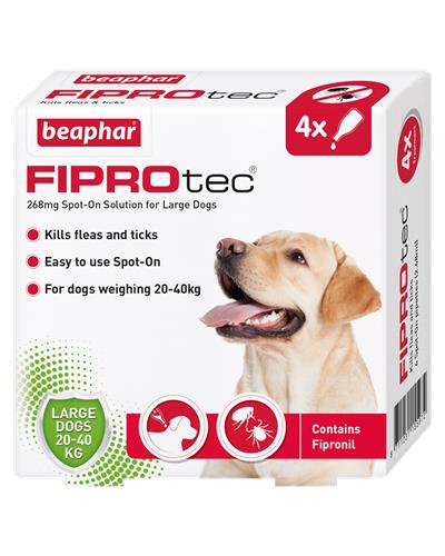 Fiprotec spot-on for large dogs packaging - 4 Pipettes